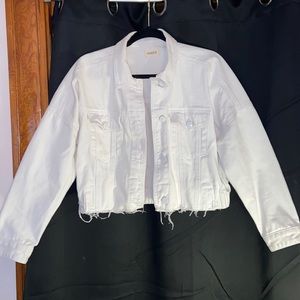 cropped white Jean jacket